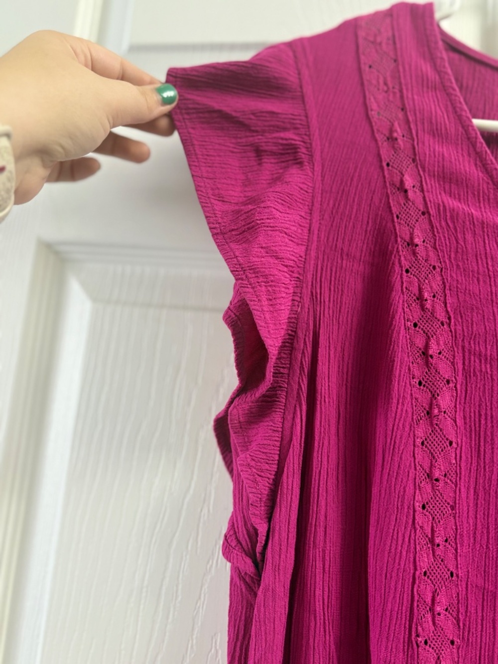 Women's Frye Purple Lace Boho Flowy Mini Dress - Picture 4 of 7